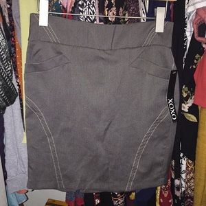 Xoxo charcoal short pencil skirt